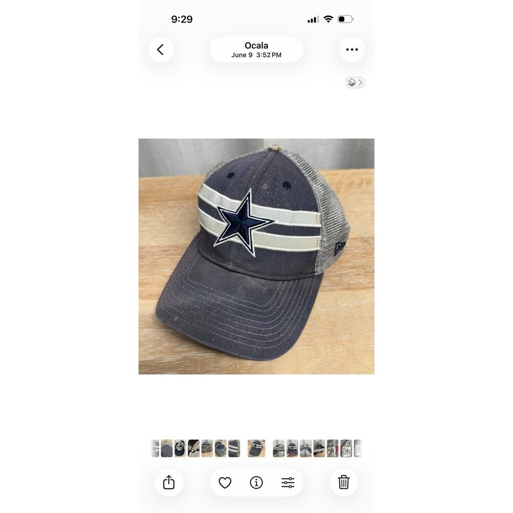 '47 Brand Dallas Cowboys NFL Trucker Cap Mesh Back Snapback Black Distressed Str